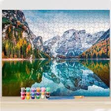 Езеро - Пъзел от 1000 части + Рисуване по номера