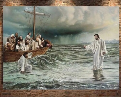Иисус ходи по водата  50/50 см