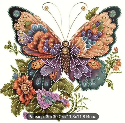 Пеперуда и цветя 25/25 см модел 19